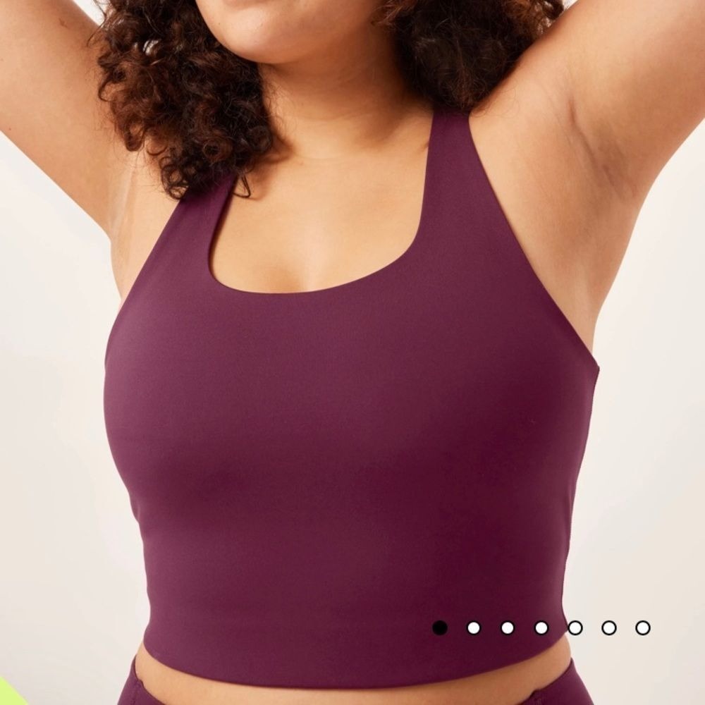 Girlfriend Collective Paloma Bra Women XXS Purple Racerback Sports Bra UPF‎ 45